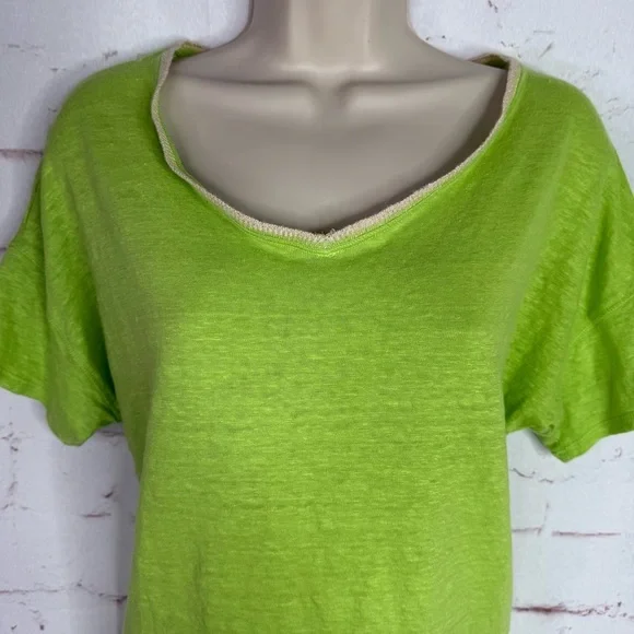 CHICO’S M Runs Large Loose Fit V-Neck Short Sleeve Light Knit Top Chico Size 1 - Picture 9 of 14